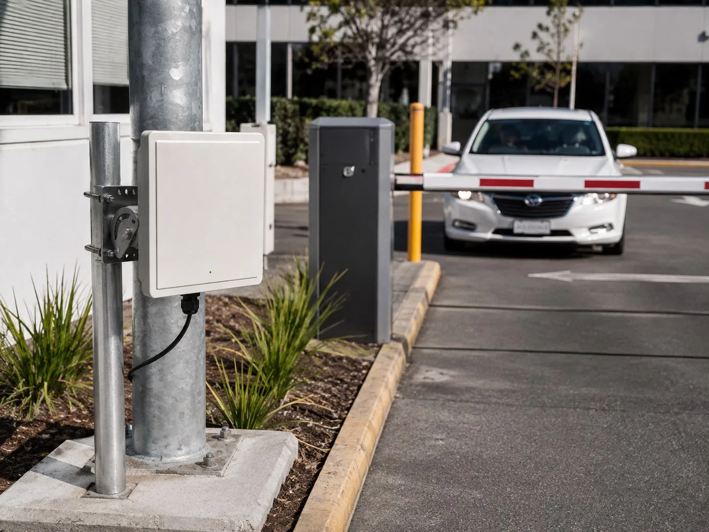 Long-Range UHF RFID Vehicle Gate Reader - Installed and In Use