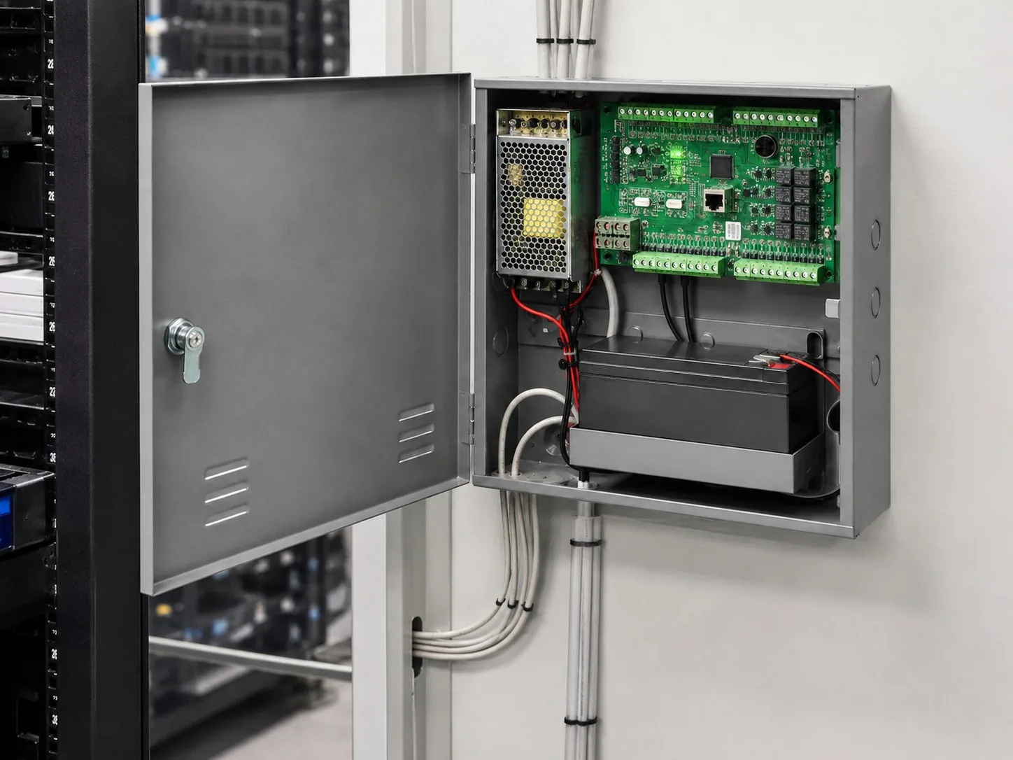 Four-Door Networked Access Control Board - Installed and In Use