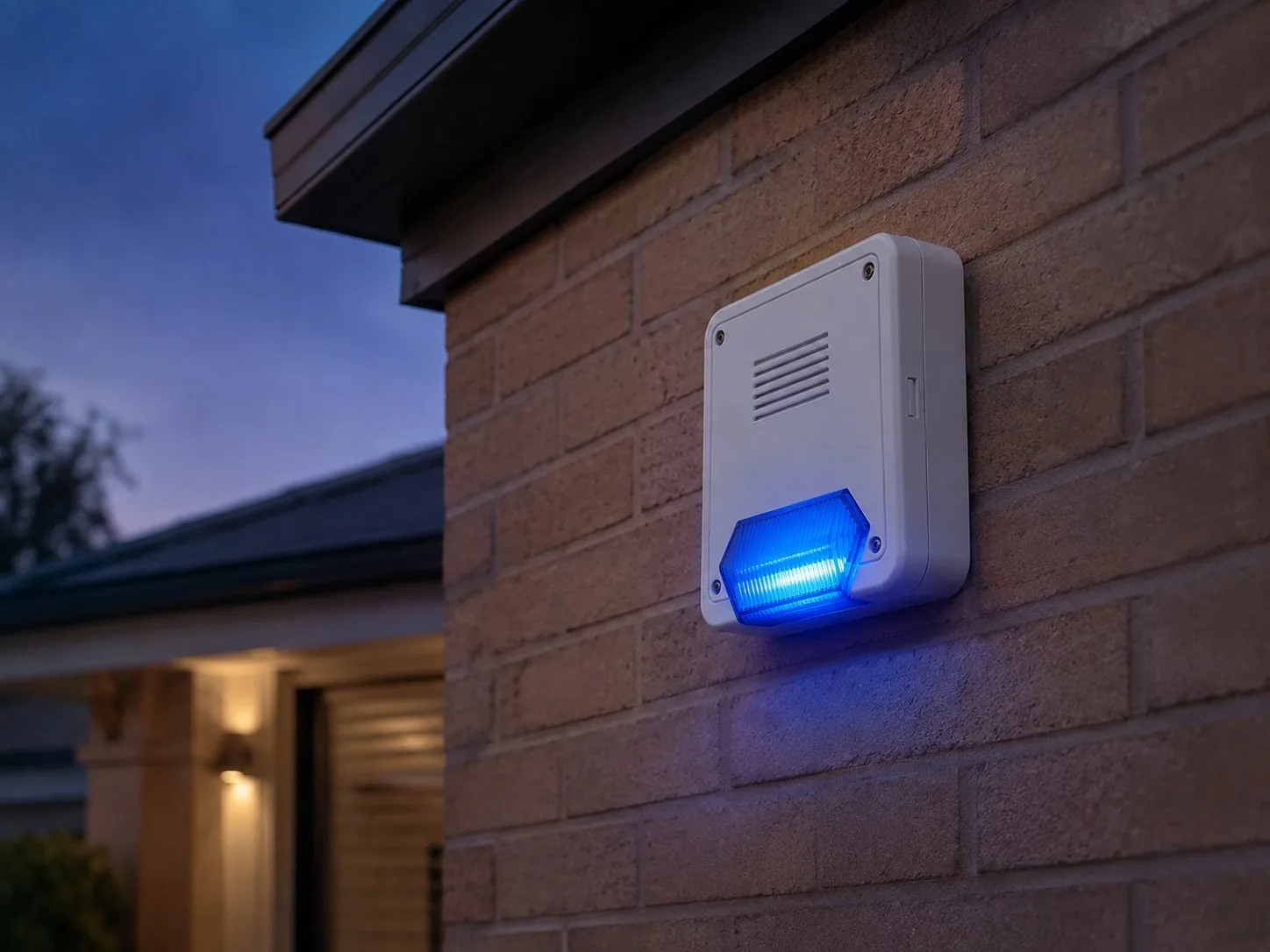 Smart Wireless Outdoor Siren & Blue Strobe - Installed and In Use