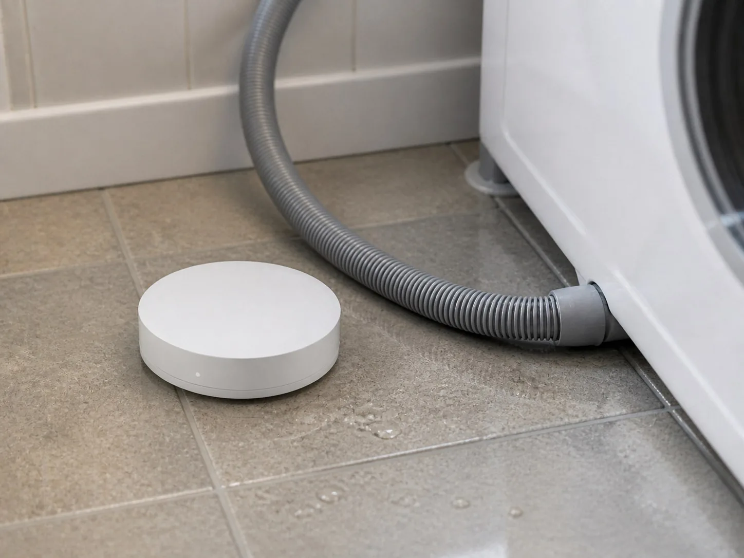 Smart Wireless Flood & Water Leak Sensor - Installed and In Use