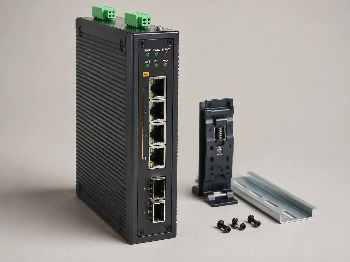 Industrial DIN-Rail Hardened PoE Switch