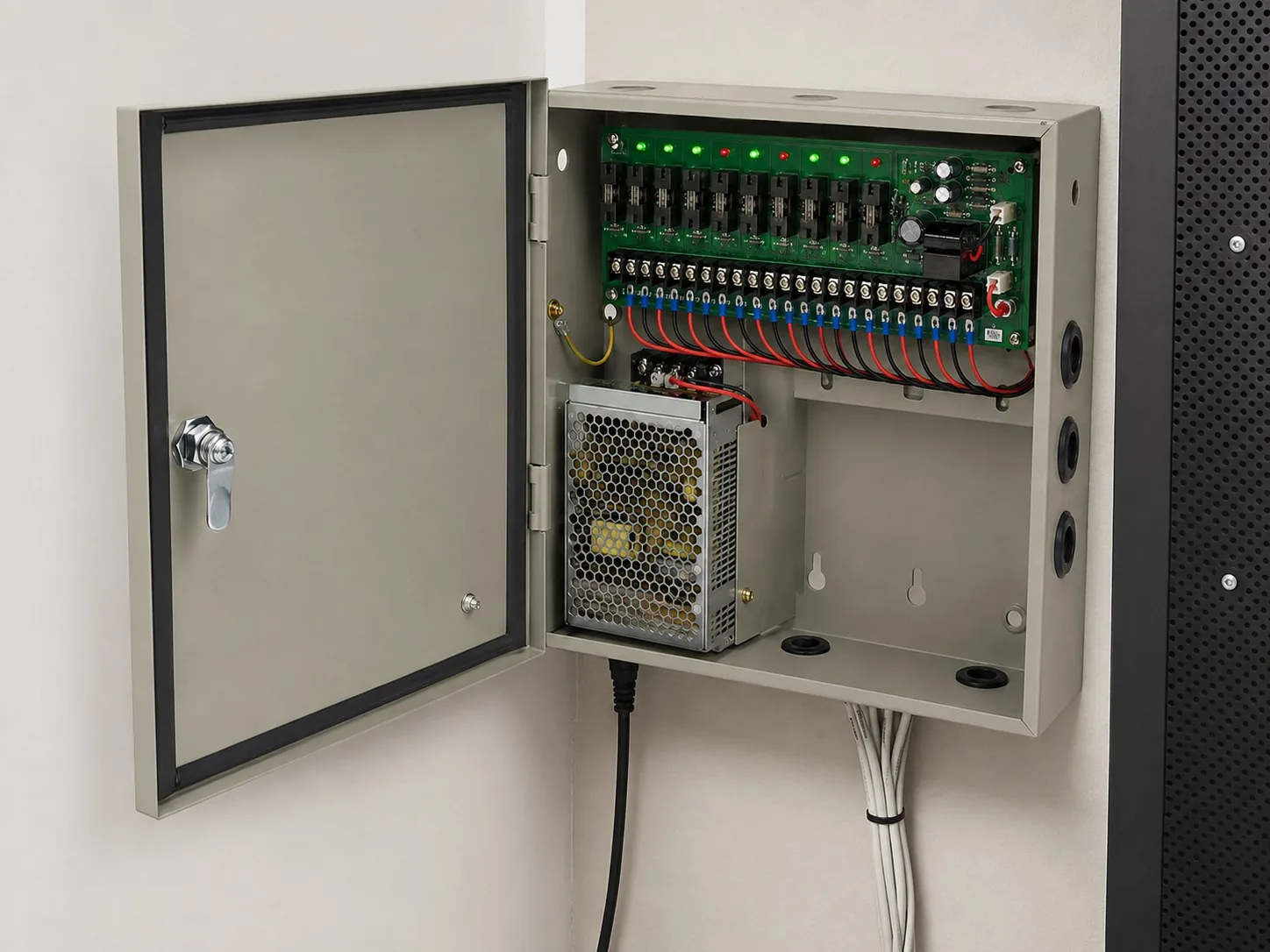 12V 5A Regulated CCTV Power Supply Box - Professional Installation