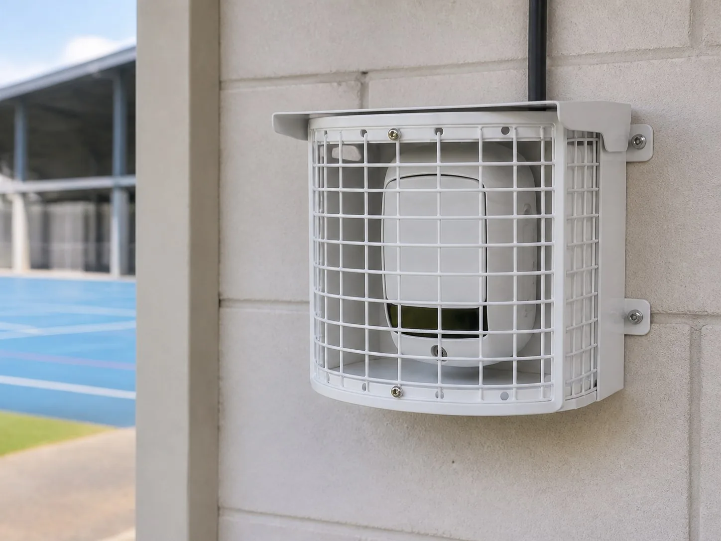 Heavy-Duty Vandal Cage & Rain Shield - Professional Installation