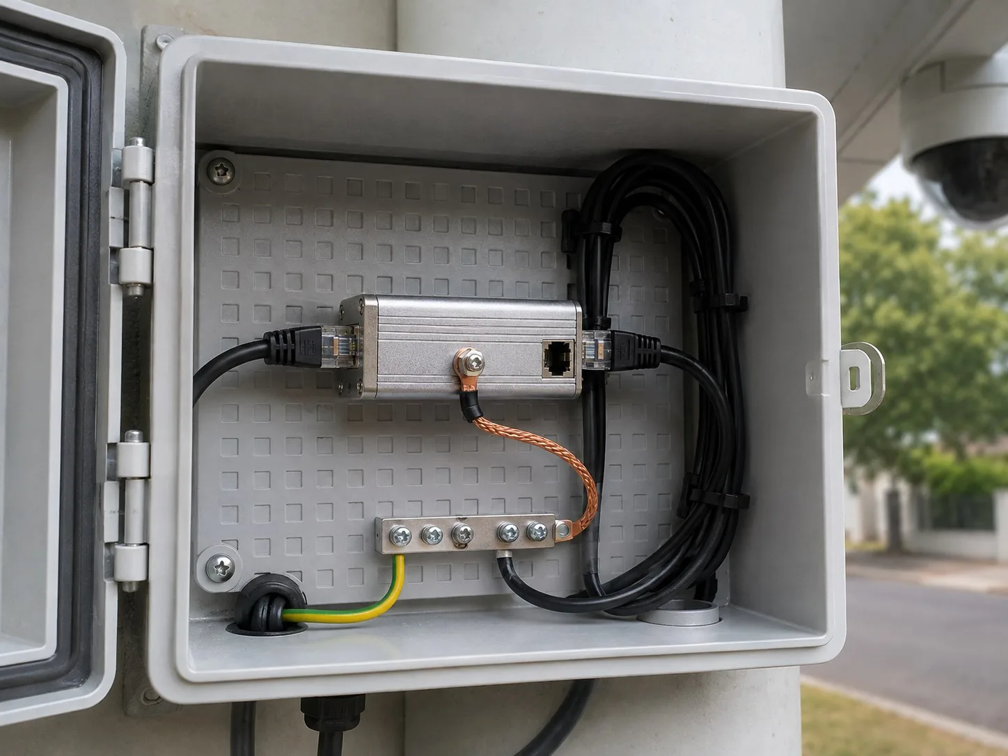 In-Line CCTV Gigabit Lightning Surge Protector - Professional Installation